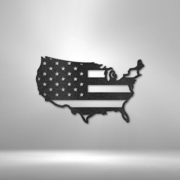 USA Flag Steel Sign Laser Cut Powder Coated Home & Office Metal Wall Decor Multi